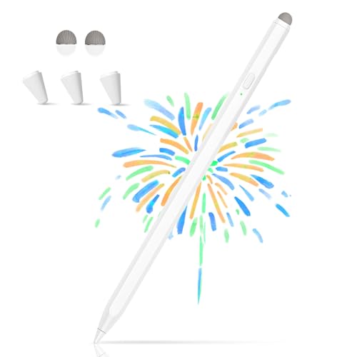 2-in-1 Stylus, Stylus Pen for Touchscreen,High Sensitivity & Precision | Touchscreen Suitable for iPad/iPhone/Samsung/Android Smartphone and Tablets, Compatible with All Touchscreen - color: White