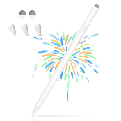 2-in-1 Stylus, Stylus Pen for Touchscreen,High Sensitivity & Precision | Touchscreen Suitable for iPad/iPhone/Samsung/Android Smartphone and Tablets, Compatible with All Touchscreen - color: White