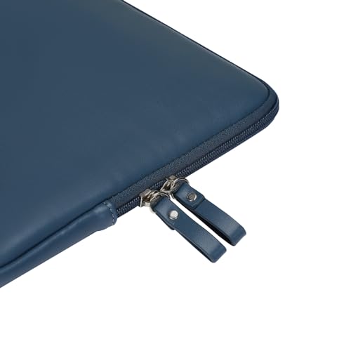 MOSISO Laptop Sleeve Bag 13 inch PU Leather Padded Bag Waterproof Case | Compatible with MacBook Neo 13 A18/Air 13.6 inch 2026-2022 M5-M2/Air 13 inch 2022-2018 M1/Pro 13 2026-2012 M2 M1,Peacock Blue - color: Peacock Blue, size: 13 inch
