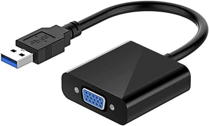 USB to VGA Adapter for Monitor, VGA to USB 3.0/2.0 Converter 1080P Multi-Display Video Cable for Laptop Desktop PC to Monitors, Projector, TV. (Not for Chromebook)