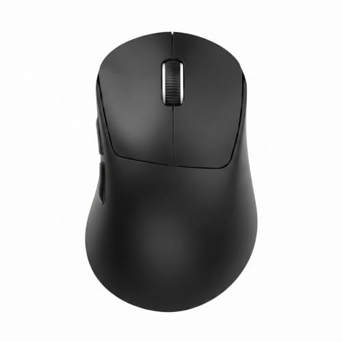 hunart H6 49g Wireless Mouse, Bluetooth & 2.4GHz, USB-C Charging, Black | Silent Clicks, Two Ways to Connect, Right-Hand Ergonomic Comfort, Portable for Laptop, MacBook, PC & Tablet - color: Black