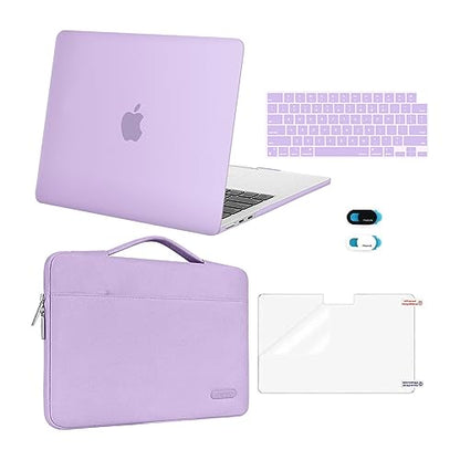 MOSISO Compatible with MacBook Air 13 inch Case M5 2026 M4 2025 M3 M2 2024-2022 A3449 A3240 A3113 A2681,Hard Shell&Sleeve Bag&Keyboard Skin&Webcam Cover&ScreenFilm for MacBook Air 13.6, Purple - color: Purple