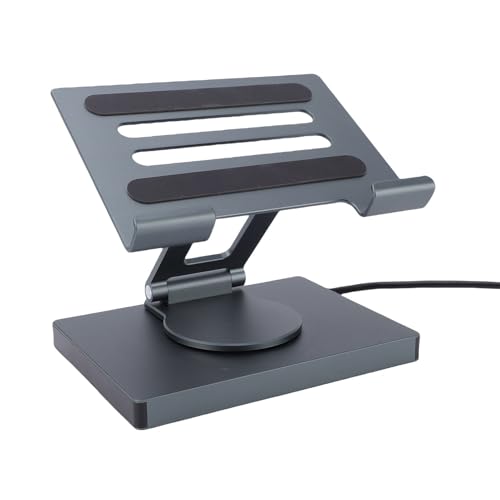 7-in-1 USB C Hub Charging Stand, 360° Laptop Docking Station & Tablet Holder with 100W PD, 4K 30Hz, USB 3.0, Gigabit Ethernet