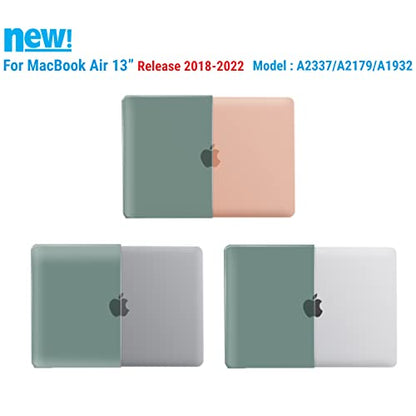 IBENZER Compatible with New MacBook Air 13 inch Case 2022 2021 2020 M1 A2337 A2179 A1932, Plastic Hard Shell Case for Mac Air 13 Retina Display with Touch ID (2018-2022),MidnightGreen,AT13MTGN - color: Midnight Green