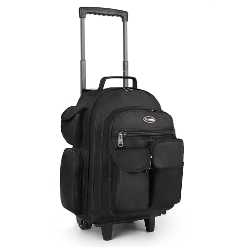 20" 2-in-1,Wheeled Travel Luggage Bag w/Telescopic Handle | Rolling Travel Luggage w/2 Wheels,Trolley Suitcase,Spacious Storage Design,2560-20''-Black - color: JH-2560-Black-20