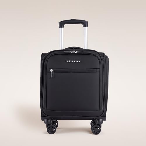 Verage Underseat Carry On Luggage with Wheels, 14.5-Inch Spinner Small Suitcase, Softside Lightweight Travel Bag for Men and Women, Airplane Carry On Bag, Black - color: Black, size: Basic Underseat