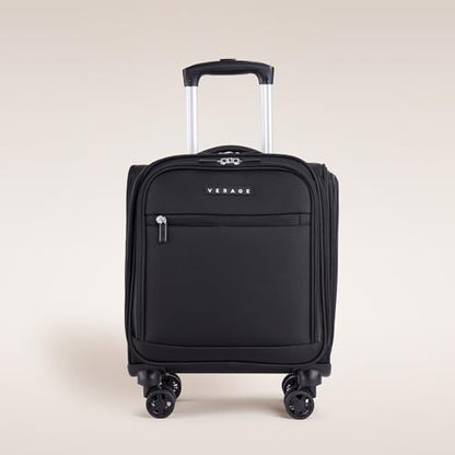 Verage Underseat Carry On Luggage with Wheels, 14.5-Inch Spinner Small Suitcase, Softside Lightweight Travel Bag for Men and Women, Airplane Carry On Bag, Black - color: Black, size: Basic Underseat