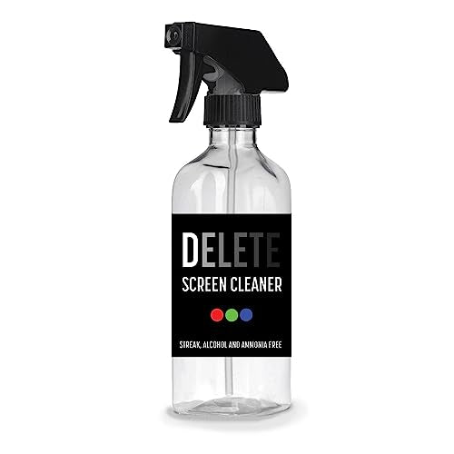Delete Screen Cleaner 16oz Spray Bottle | Premium Streak-Free, Alcohol & Ammonia-Free Solution for All Devices | Gentle, Odorless & Easy to Use | Improves Visibility & Longevity of Screens - style: 1 Pack, 16oz
