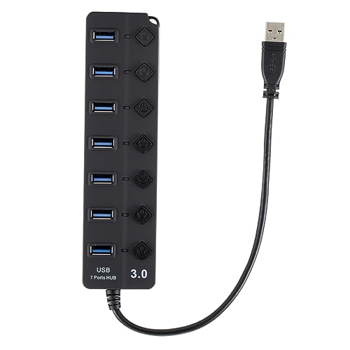 HOMSFOU Multi-Function USB Splitter Hub 7-Port Usb3.0 Hub for Laptop Pc Overcurrent Short-Circuit Protection