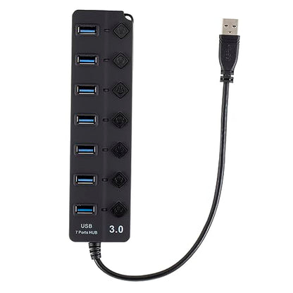 HOMSFOU Multi-Function USB Splitter Hub 7-Port Usb3.0 Hub for Laptop Pc Overcurrent Short-Circuit Protection