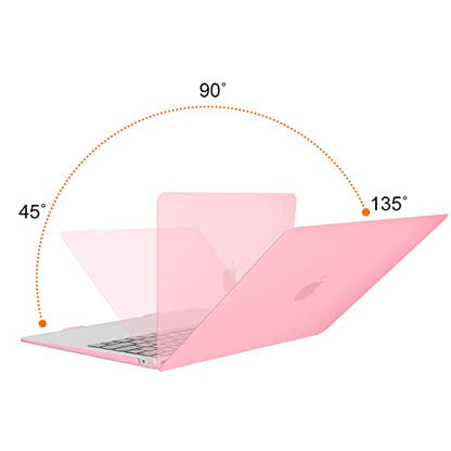 MOSISO Compatible with MacBook Air 13 inch Case 2022 2021 2020 2019 2018 Release A2337 M1 A2179 A1932 Touch ID, Plastic Hard Shell Cover Compatible with MacBook Air 13.3 inch Case, Pink - color: Pink