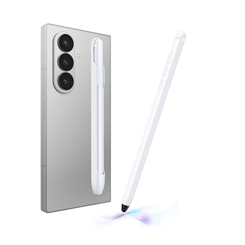 Fold 7 S Pen -Bluetooth for Samsung Galaxy Z Fold 7, Fold 6 Edition Pen, Active Capacitive Smart Pen with Remote Camera Shutter, Multi-Function Stylus（White - color: White