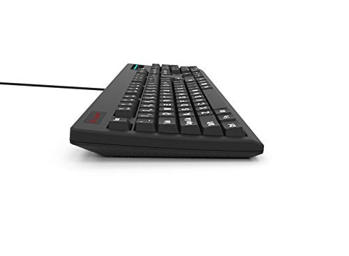 New 104-Key Large Print USB Wired 7ft, Spill-Resistant, Sleek Black, Durable Keyboard for Laptop, Mac, TV, and Computer (Black) - color: Black