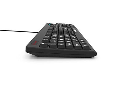 New 104-Key Large Print USB Wired 7ft, Spill-Resistant, Sleek Black, Durable Keyboard for Laptop, Mac, TV, and Computer (Black) - color: Black