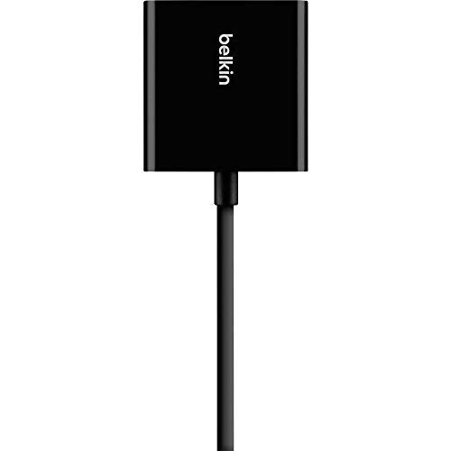 Belkin HDMI to VGA Adapter Kit with 3.5mm Audio, Black | Connects HDMI laptops to VGA projectors and monitors, includes audio output, classroom and conference use