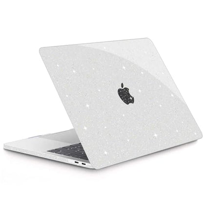 G JGOO for MacBook Air 13 inch Case 2021 2020-2018 M1 A2337 A2179 A1932 | Glitter Protective Plastic Hard Shell for MacBook Air 13.3 inch Case + Keyboard Cover + Screen Protector, Sparkly Clear - color: Clear