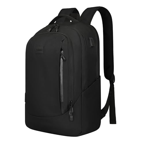 Goloni Multi-functional Travel Backpack, Large Capacity for Men Women Waterproof Business Work Bag, College Laptop Backpack with USB Charging Port, Suitable for 17-inch Computers - color: Dark Black