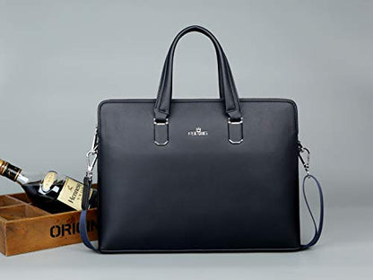 FSD.WG]Business Bag Leather Briefcase Shoulder Laptop Business Bag for Men - color: Black