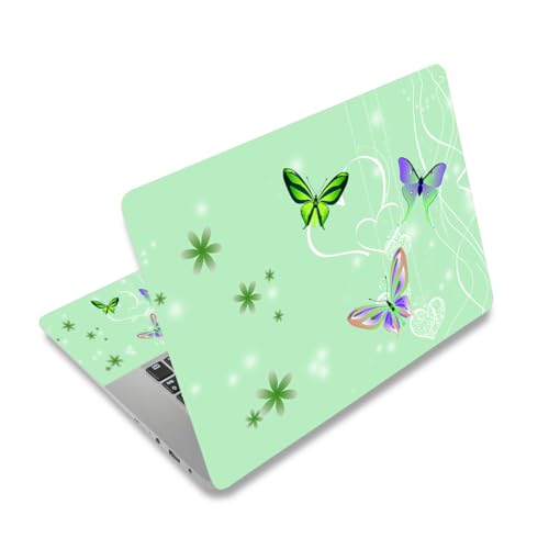 15-15.6 inches Netbook Laptop Skin Sticker Decal Reusable Cover Protector for 11.6 12 13 13.3 14 15 15.4 Notebook Chromebook PC, Scratch-Resistant Waterproof I Mint Green Butterfly - color: Mint Green Butterfly