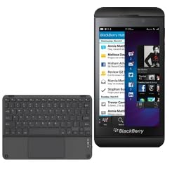 BoxWave Keyboard Compatible with BlackBerry Z10 - SlimKeys Bluetooth Keyboard with Trackpad, Portable Slim TouchPad - Jet Black