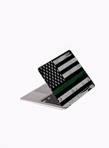 Laptop Skin Sticker Cover Decal-American Flag-Universal Size - Fits All laptops up to a 16” Diagonal Size | Easy to Apply, Remove and Change Styles (Green Line Flag, 12.5 x 8.75 Inch) - size: 12.5 x 8.75 Inch, style: Green Line Flag