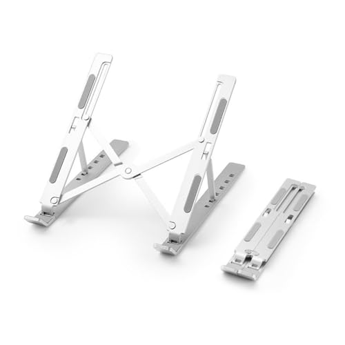 Foldable Laptop Stand, 7-Level Adjustable Aluminum Alloy Tablet Holder, Ultra-Thin Portable Notebook Riser for Desk, Office, Home, Travel (Silver,Aluminum Alloy) - color: silver, size: aluminum alloy