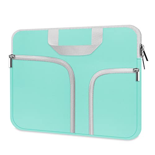 HESTECH Chromebook Case 13.3"-14inch Laptop Case Neoprene Sleeve with Handle Zipper Pocket for MacBook Pro/Air Acer ASUS Lenovo HP Dell Samsung Microsoft, Mint Green - size: 13"-13.3-13.5 Inch