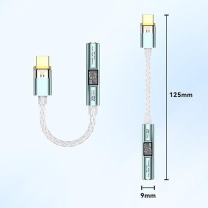 NICEHCK NK1 MAX Silver CX31993 Dual Chip USB C to 3.5 HiFi DAC Amp Cable | DAC dongle with CX31993+MAX97220 dual chips, upgraded 8-strand silver-plated OCC cable,supports 32bit/384kHz lossless audio - color: Pale Silver