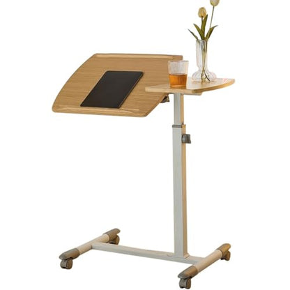 Tiltable Tabletop Standing Desk, Height Adjustable Sit Stand Table, Multifunctional Sofa Side Table, Mobile Laptop Desk, Easy to Install(Wood Color) - color: Wood Color