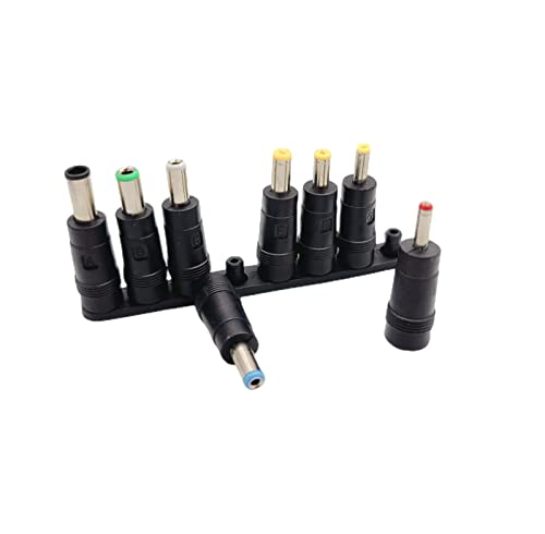 DC Adapter Connector Set - 8 Pack Power Adapter Tips Female 5.5x2.1mm to Male Multi Size Connectors for Monitor Webcam Router Mini PC CCTV Bluetooth Speaker