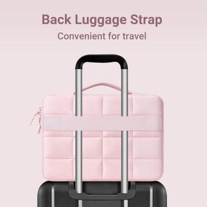 MOSISO Compatible with MacBook Air 13 inch Case M5 2026 M4 M3 M2 2025-2022 | TPU Bumper Hard Shell&Puffy Sleeve Bag&Keyboard Skin&Webcam Cover&Screen Film for MacBook Air 13.6 inch Case, Pink - color: Pink