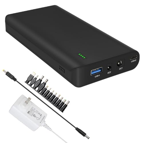 Talentcell Portable Power Bank NB7102, Multi Voltage Output Power Supply with DC & USB-C Port for Laptop, Smartphone, Camera