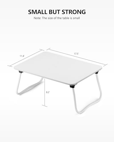 ZEAPTAC Laptop Bed Desk, Foldable Lap Desk, Portable Laptop Stand, Lightweight & Mini Table for Breakfast/Picnic/Drawing/Couch/Floor - White - color: White