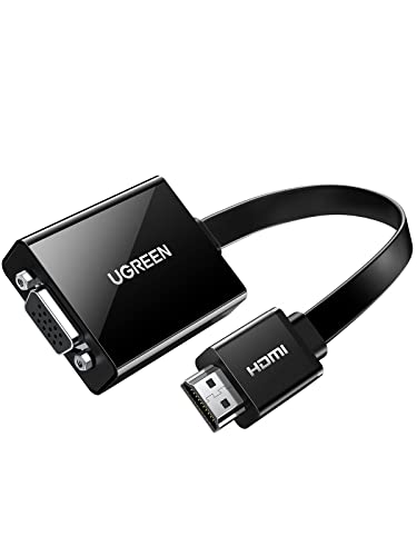 UGREEN Active HDMI to VGA Adapter with 3.5mm Audio Jack | 1080P, HDMI Male to VGA Female, for PC Laptop Ultrabook Raspberry Pi Chromebook, Black