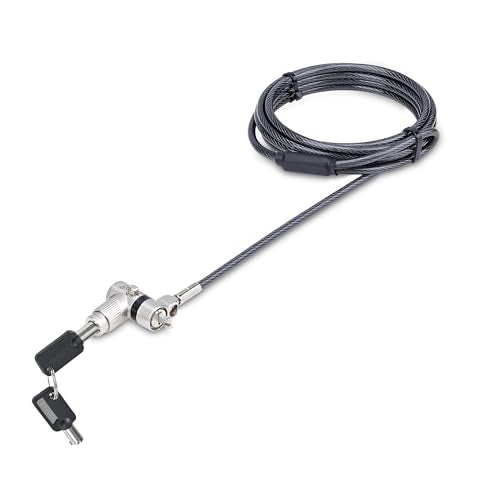 StarTech 3-in-1 Universal Laptop Lock, 6.6ft, TAA (2m) | Master Keyed Security Cable, Compatible With Noble Wedge/Nano/K-Slot, UNIVKMKO-LAPTOP-LOCK - size: Adjustable, style: Master Keyed