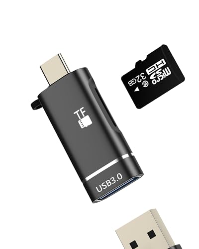 USB C to USB Adapter(2in1)for Apple Type c Micro SD Card Reader OTG 3.0 for iPhone 16 Camera Photo Transfer TF Memory Stick Flash Drive for iPad Compatible for Samsung MacBook Laptop External Storage
