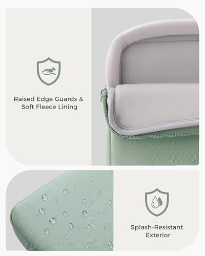 ProCase Laptop Sleeve 14" for MacBook Pro 14 Inch M5/M4/M3/M2/M1 2026-2021 | Slim Travel Sleeve with Soft Plush Lining & Large Front Pocket, Water-Resistant, Also Fit 14" HP Dell Lenovo ASUS Acer - color: Willow Green, size: 14-inch