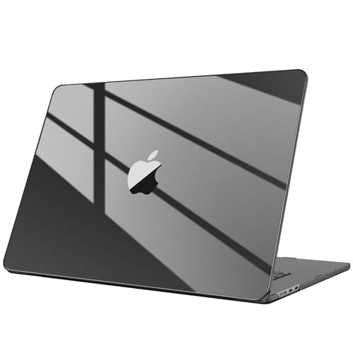 Fintie Case for MacBook Air 15 Inch A3448 A3241 A3114 A2941 (2023 2024 2025 2026 Release), [Ultra-Transparent] Slim Snap On Hard Shell Cover for MacBook Air 15.3" M2 M3 M4 M5 Chip (Crystal Black) - color: Crystal Black