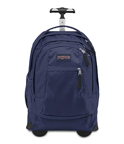 JanSport Driver 8 Rolling Backpack - Wheeled Travel Bag with 15-Inch Laptop Sleeve, One Size, Navy - color: Navy