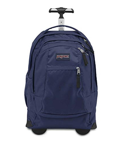 JanSport Driver 8 Rolling Backpack - Wheeled Travel Bag with 15-Inch Laptop Sleeve, One Size, Navy - color: Navy