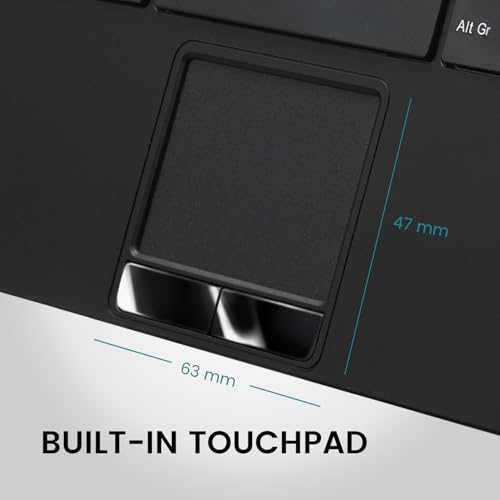 Perixx PERIBOARD-725 Wireless Keyboard with Touchpad - Multi-Device Connection with 2.4G and Bluetooth - Silent Scissor Keys - 11.18x7.17x1.1 Inches Dimension - US English - style: Wireless Multi-device