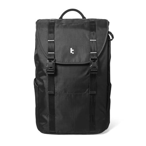tomtoc Flap Laptop Backpack, Lightweight, Water-Resistant Casual Daypack, Durable Work-pack, Vintage Classic Rucksack for 13-16 Inch Laptop, perfect for Campus, Street, 22L - color: Black Lightweight