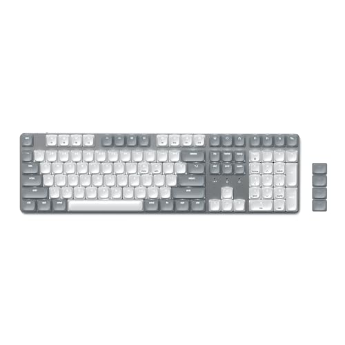 Satechi SM3 Mechanical Keyboard, White LED Backlit, Light Gray/White | 108 Keys Full Size, Wired and Bluetooth, for Mac and Windows - color: Light Gray/White, size: 108 Keys