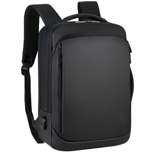 Laptop Backpack, Business Anti Theft Slim Sturdy Laptops Backpack with USB Charging Port, Water Resistant Travel Backpack Computer Bag Gifts for Men & Women Fits 15.6 Inch Notebook-Black