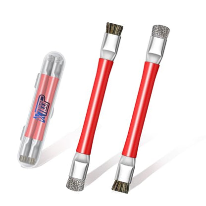 ESD Safe Anti-Static IC Cleaning Brush Tool -2Pcs Double Head Motherboard Hard Brush for IC Glue Removal,PCB Cleaning, Circuit Board Maintenance,Mobile Phone Repair - Red - color: red