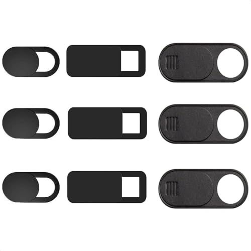 JOS California 9 Pack(3 Large + 3 Medium + 3 Small) 0.03 inch Ultra Thin Webcam Cover Slide Camera Blocker Protect Your Privacy Security for MacBook Air, Laptop, iPad, iMac, PC, iPhone - color: 9 PACK (3L+3M+3S) Black