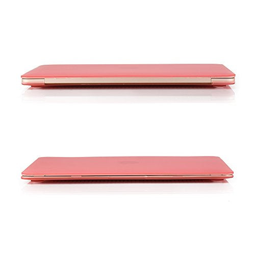 Compatible with MacBook 12 Inch A1534 - Slim Snap On Hard Shell Protective Cover and Keyboard Cover (Pink) - color: Pink
