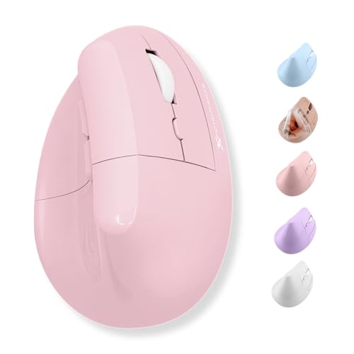X9 Performance Wireless Vertical Ergonomic Mouse - (BT + 2.4Ghz) - Click in Comfort - Up to 4000 DPI, 6 Button, Rechargeable - Bluetooth Ergonomic Vertical Mouse Wireless - for Mac and PC - Pink - color: Pink