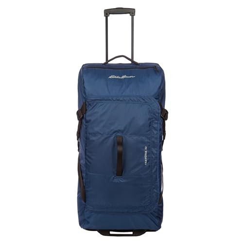 Eddie Bauer Traverse Luggage | Roller Wheels | Telescoping Handle | Travel | Vacation | Ripstop Nylon - Medium Indigo, 31" - color: Medium Indigo, size: 31"