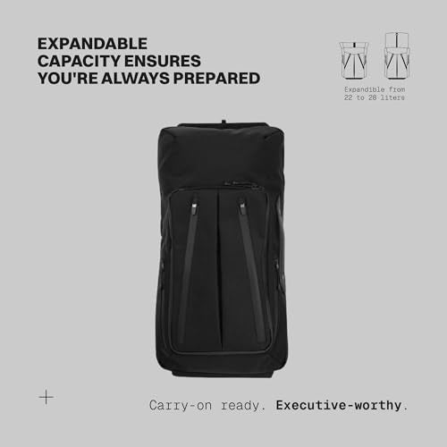 The Frenchie Co. - Work/Travel Speed Backpack - Expandable 23–30 liters - Laptop compartment with anti-theft magnetic closure - Ballistic nylon durable commuter pack - color: Black